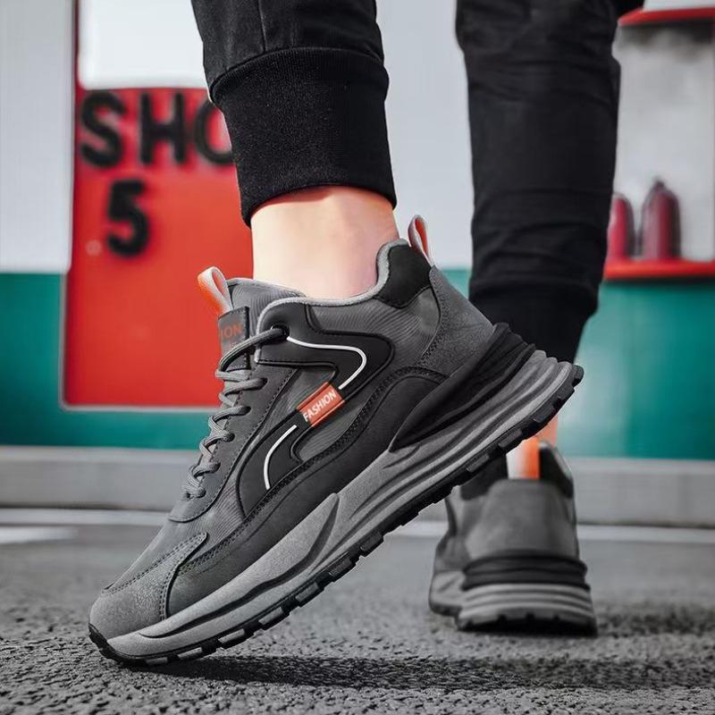 Men Winter Fleece Lined Warm Cotton Shoes Waterproof Non-Slip Thick Sole Wear Resistant Work Safety Sneakers