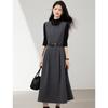 XinFeiYu Elegant Commuter Woolen Vest Dress Two-Piece Set