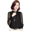 Autumn Rayon Chiffon Mesh Ribbon Long-sleeved Shirt