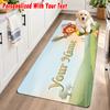 Pumuckl Custom Text Flannel Floor Rug Soft Kitchen Mat Personalized Non Slip Carpet