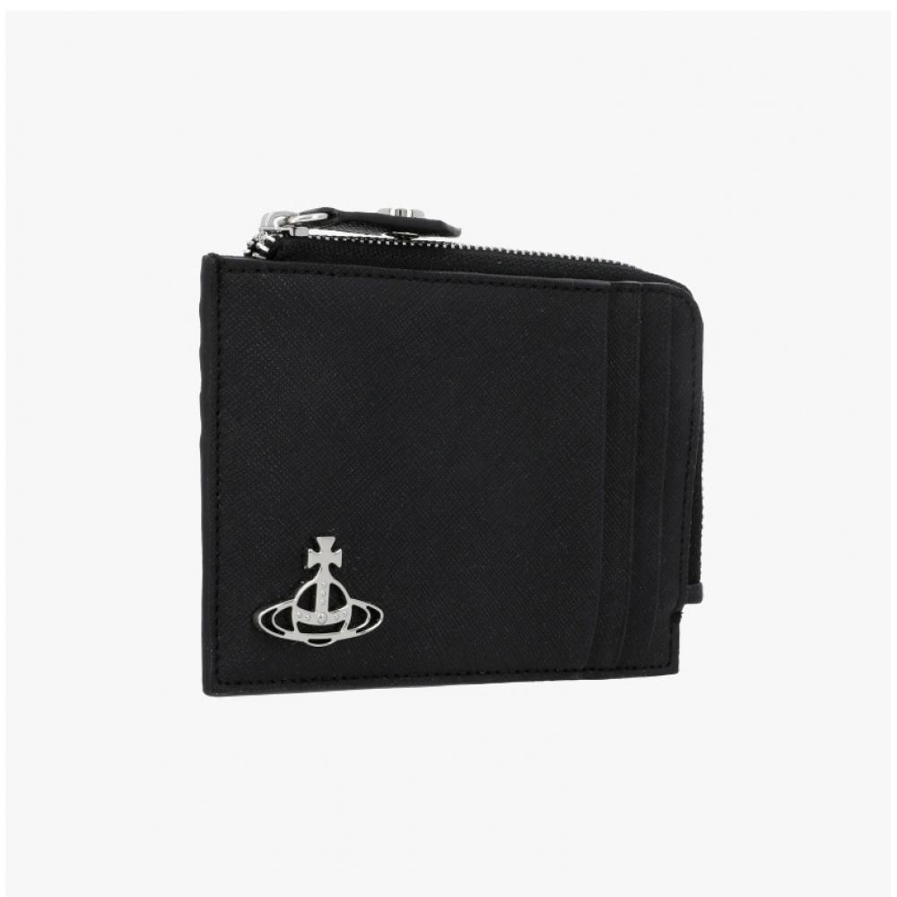 Portofel de carduri cu fermoar Vivienne Westwood Saffiano 54020008u S0021 N401