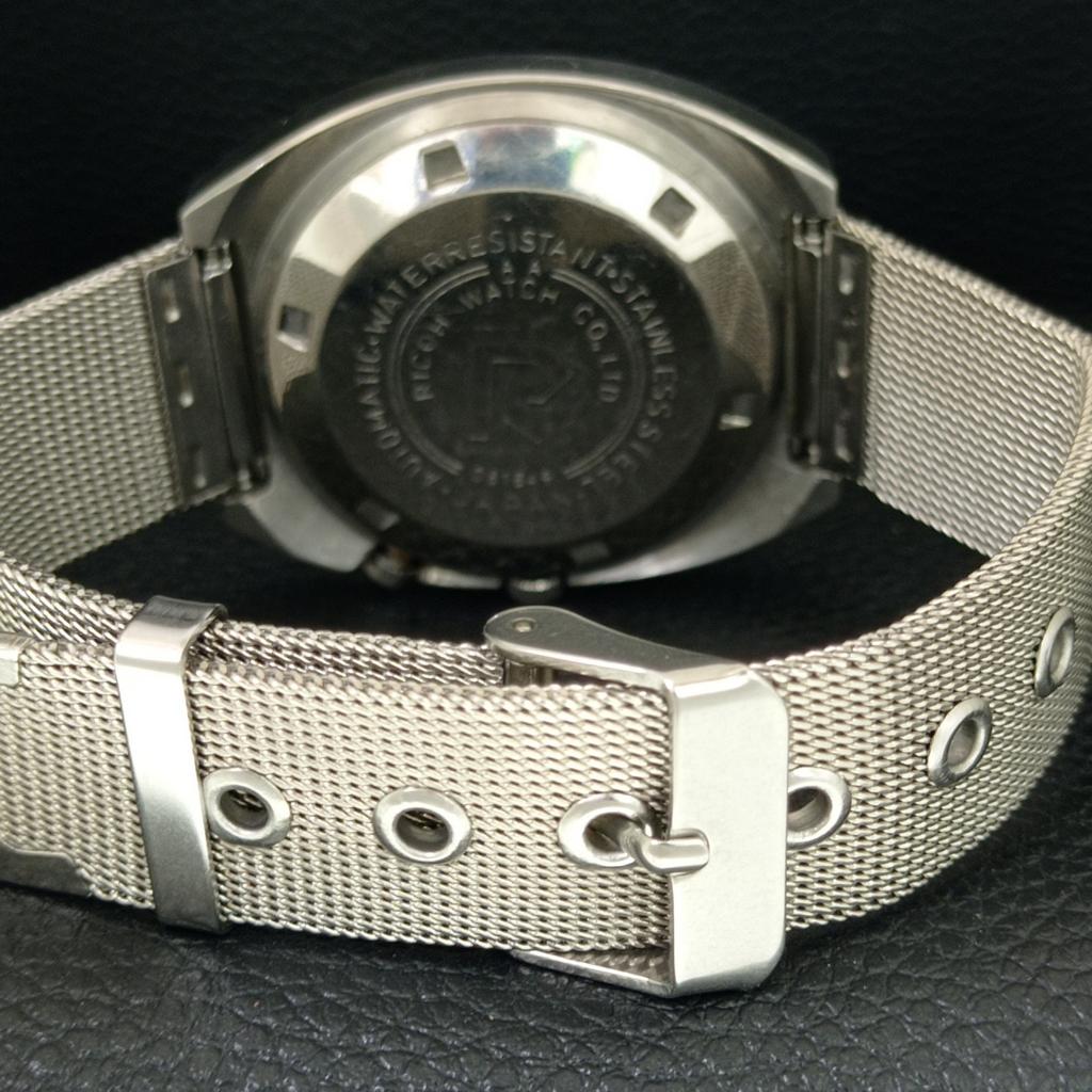 JAPAN VINTAGE RICOH R31 AUTOMATIC MENS BLACK COLOR DIAL WATCH a707686-1