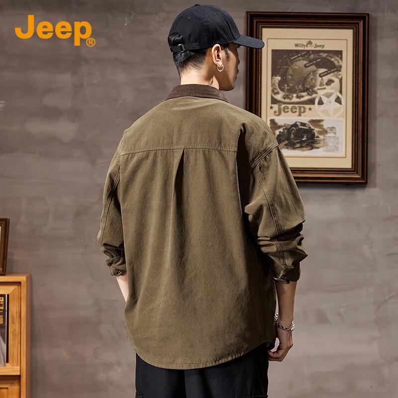 JEEP Men's Retro Loose Fit Denim Workwear Jacket