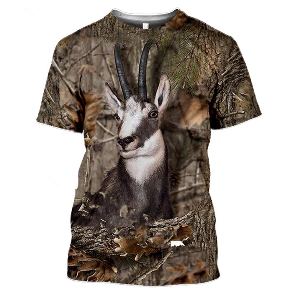 Spring/Summer Cross-border European and American Outdoor Jungle Camouflage Animal T-shirts for men and women, sports casual short-sleeve for students
