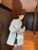 Reversible Korean Style Hooded Long Wool Coat, Light Colors, Thick Double-Faced Wool, Loose Fit, Slimming, High-End Outerwear.