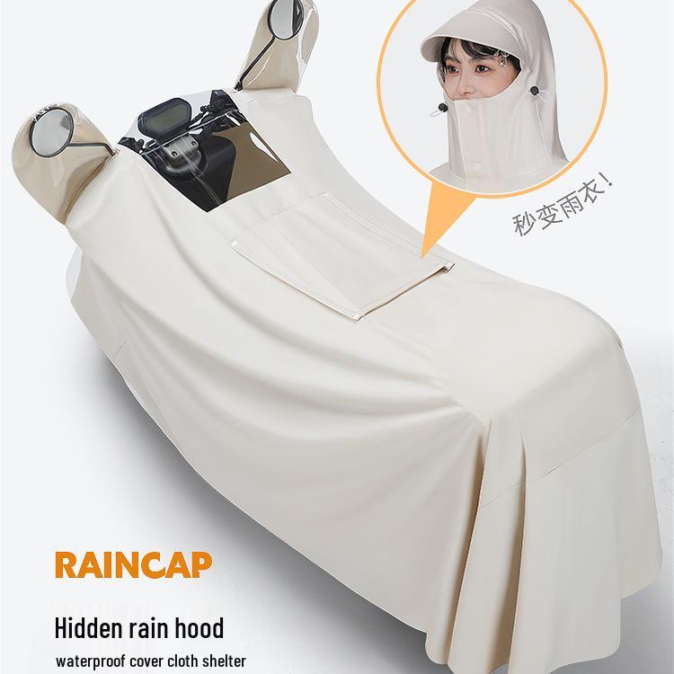 Women's Electric Car Rain Cover - Long, Full Body, Storm-Proof, One-Piece Thickened and Enlarged Poncho.