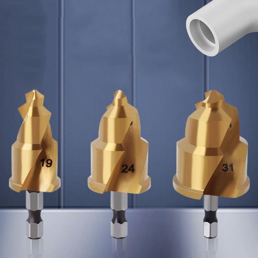 Sechskant-Schaft PPR Hebebohrer Wasserrohrverbindungs-Werkzeug 20/25/32/40/50mm Stufenbohrer Titanbeschichteter Spiralbohrer