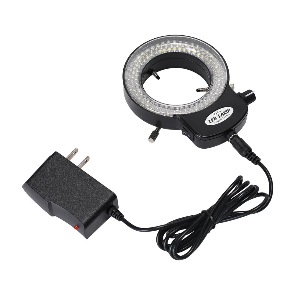 

Jieotwice Adjustable Microscope Light Source LED Ring Light Industrial Light Source 144 Lamp Beads 63MM Fully Transparent Shade MIC-209