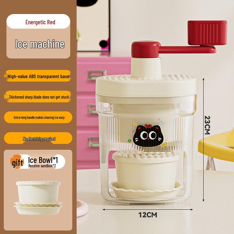 Manual Hand-Crank Ice Shaver and Smoothie Crusher for Home