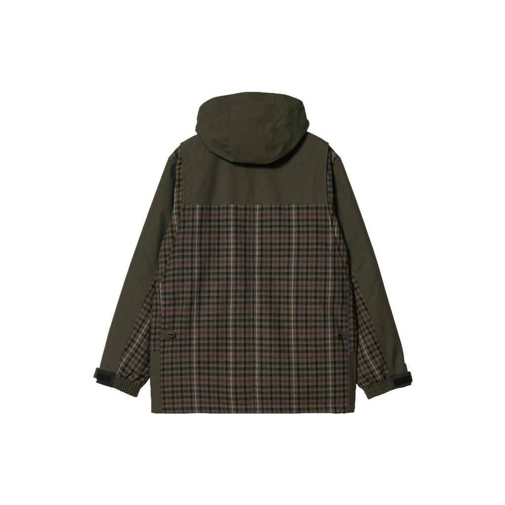 Carhartt WIP Giacca da uomo FW22 con cappuccio e maniche lunghe, stampa a quadri, verde I030834-0ZP-XX