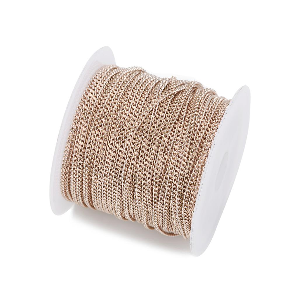 10 yards/Roll Flat Grinding Skin Chains Diy Jewelry Making Connectors Bracelets Necklace Width 1.5 Mm Copper Bulk Chain Finding