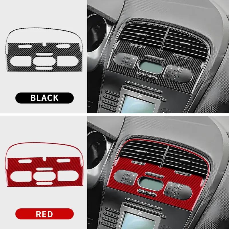 For Seat Altea 2004 2005 2006 2007 2008 Real Soft Carbon Fiber Sticker LHD Car Central Air Outlet Panel Interior Accessories