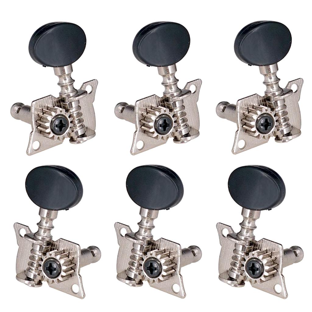 

Guitar Tuning Pegs 3L3R Closed Gear Machine Heads Iron Black String Button Tuners for Electric Acoustic Guitar Parts чёрный