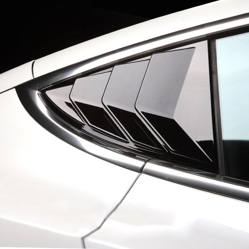 

Для Tesla Model 3 2017-2022 ABS задняя крышка жалюзи на окно автомобиля наклейки из углеродного волокна треугольные украшения модифицированные