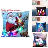 Led Vintage Cotton Linen Pillow Case With Color Changing Lights For Sofa And Couch Decor