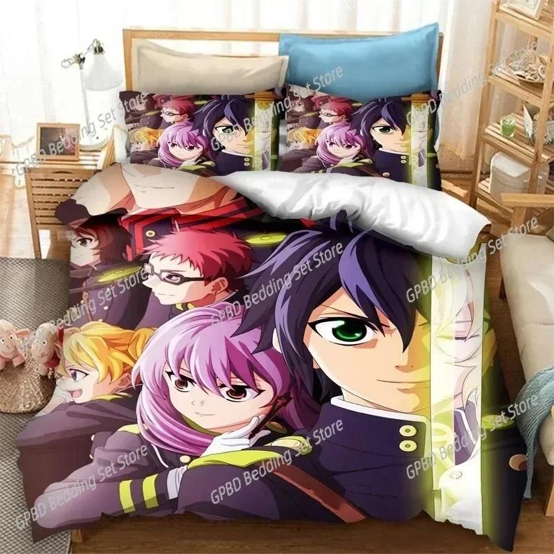 Seraph of the End Mikaela Hyakuya Bedding Set 3D Printed Suitable for Bedroom Duvet Cover Set With Pillowcases Kids Home Textile