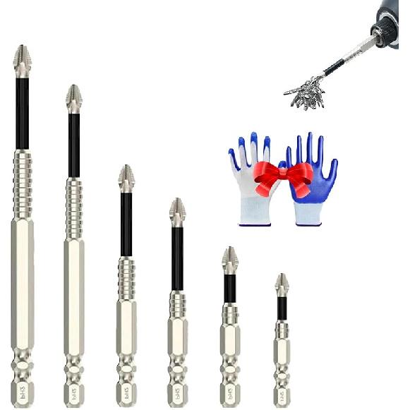 Slideach Magnetic Screwdriver Bits, High Magnetic Screwdriver Drill Bit Set, Anti-Slip Electric Screwdriver Set, Electric Precision Set, 50 65 75 100