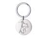 Cute Cat Round Stainless Steel Keychain 6 Optional Styles Fashion Bag Pendant Practical Gift for Best Friends