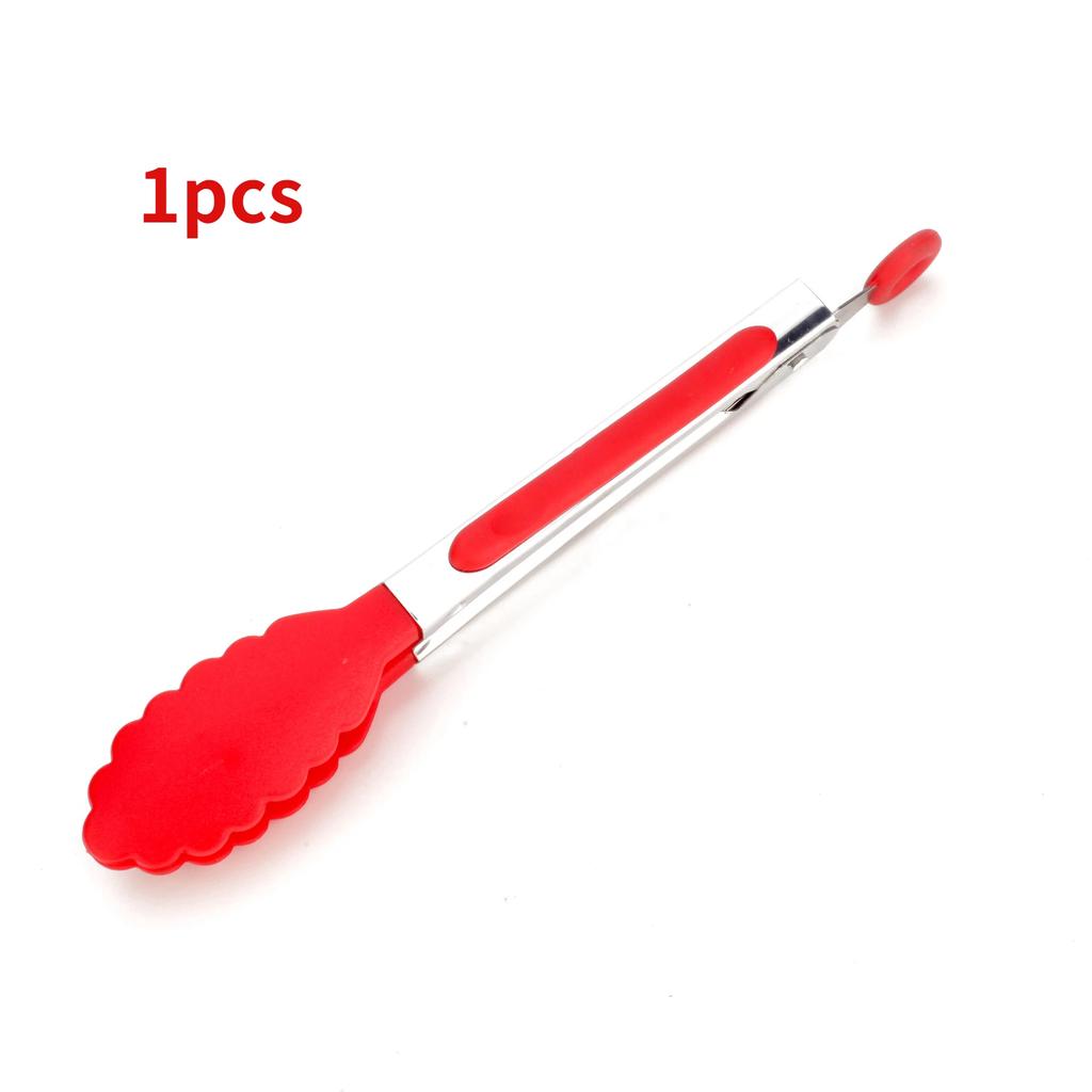 Silicone Food Tong Stainless Steel Kitchen Tongs Silicone Non-slip Cooking Clip Clamp BBQ Salad Tools Grill Kitchen Accessories