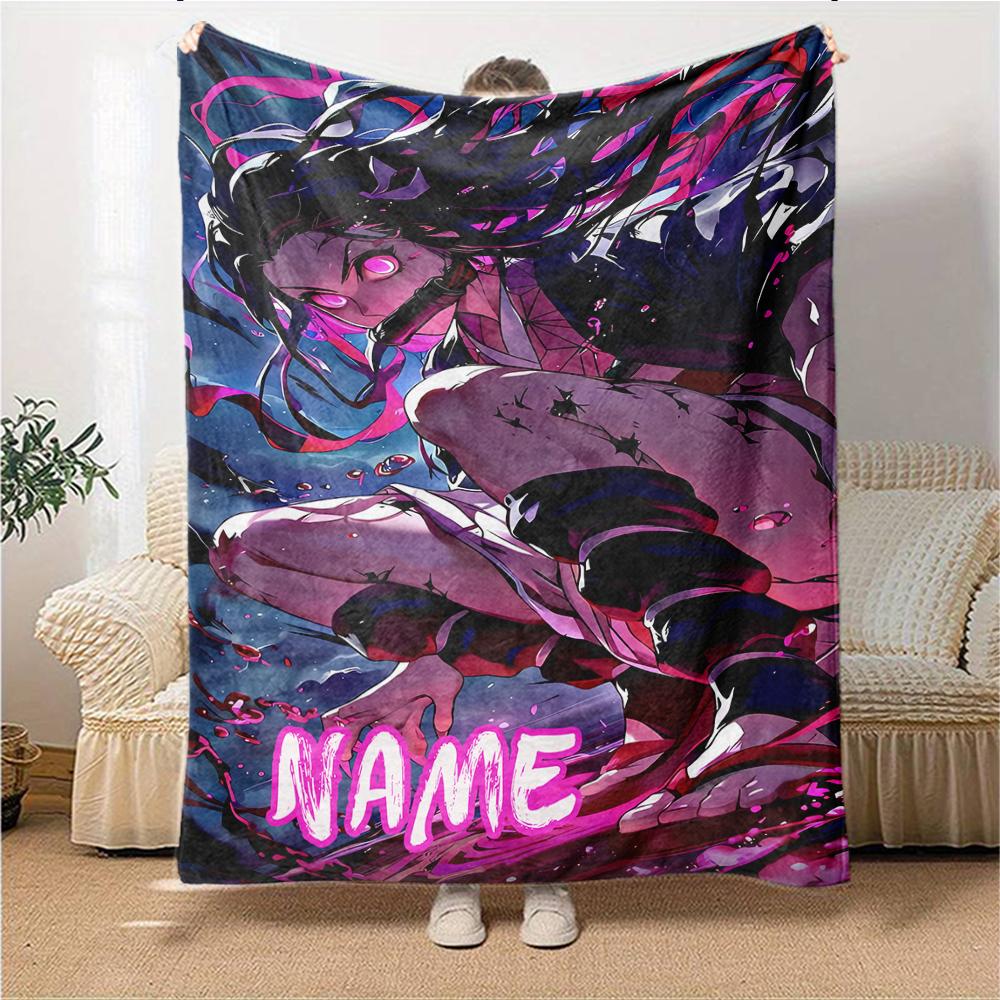 Custom Name Dark Fantasy Warrior Party Blanket For Couch Bed Plush Cozy Fuzzy Blanket Super Soft Warm Blankets For Fall And Winter 0916303
