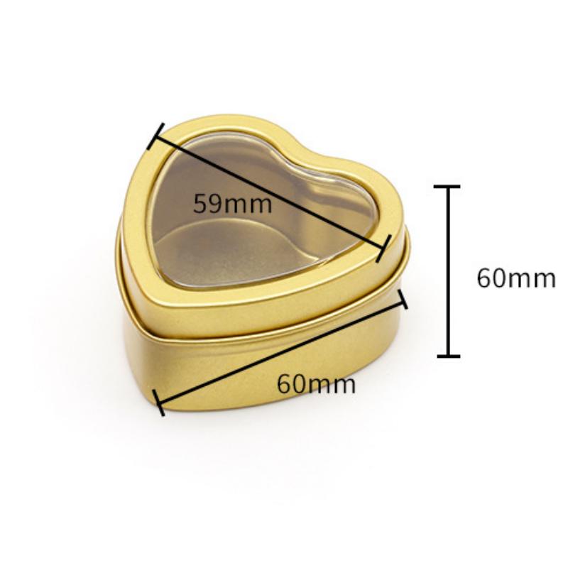 1Pc Heart Shape Aluminum Tin Jar for Cream Balm Nail Candle Cosmetic Container Refillable Tea Cans Metal Box Candy Packaging Box
