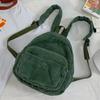 Corduroy Mini Backpack Multiple Pockets School Bag Classic Solid Color Shoulder Bag S/M/L Soft Unisex Female Commuter Travel Bag