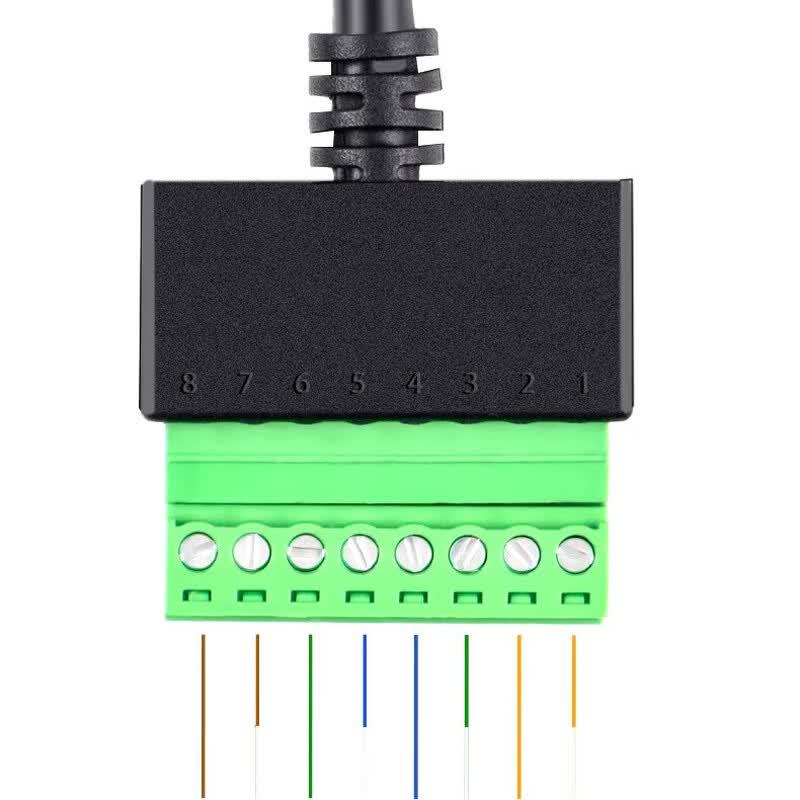 Solderless RJ45 To 8-Pin Terminal Network Extension Cable