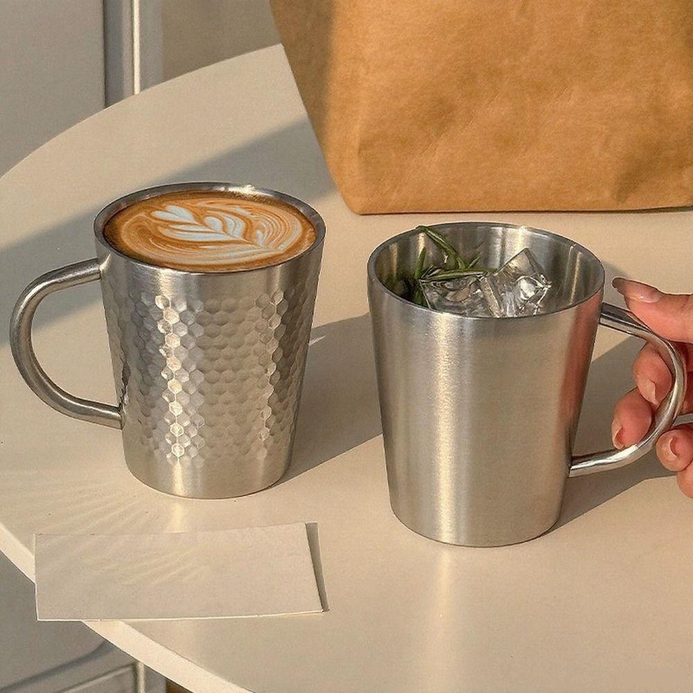 Doppelwandige Edelstahl-Trinktasse Tragbare Thermoskanne Edelstahl-Kaffeebecher für Zuhause