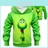 Adorable Kids Grinch Costume Hoodie Pullover For Festive Halloween Celebrations