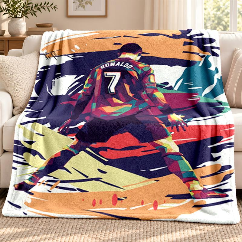 Cristiano Ronaldo blanket Flannel Blanket Soft Cozy Plush Throw for Sofa Bed Lightweight Home Decoration Outdoor camping