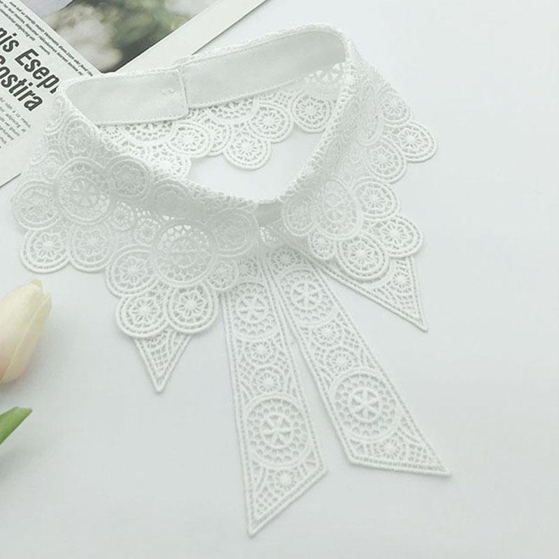 Perfect Match Women'S Fashion Hollow Out Shirt Detachable Collar Lapel Blouse Sweater False Collars Neckwear Accessory For Clothes