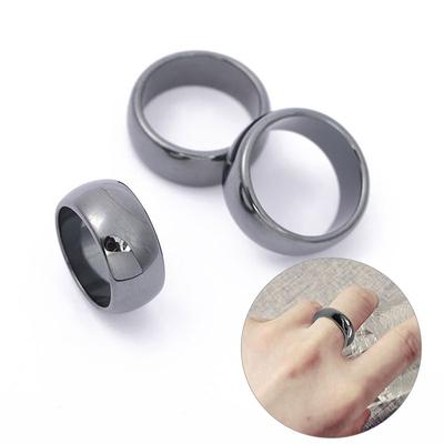 Unisex Hematite Fashion Smooth Exquisite Rings Gift Flat Jewelry Simple