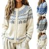 Dames Retro Ronde Hals Losse Pasvorm Kleur Knoop Trui voor Herfst Winter