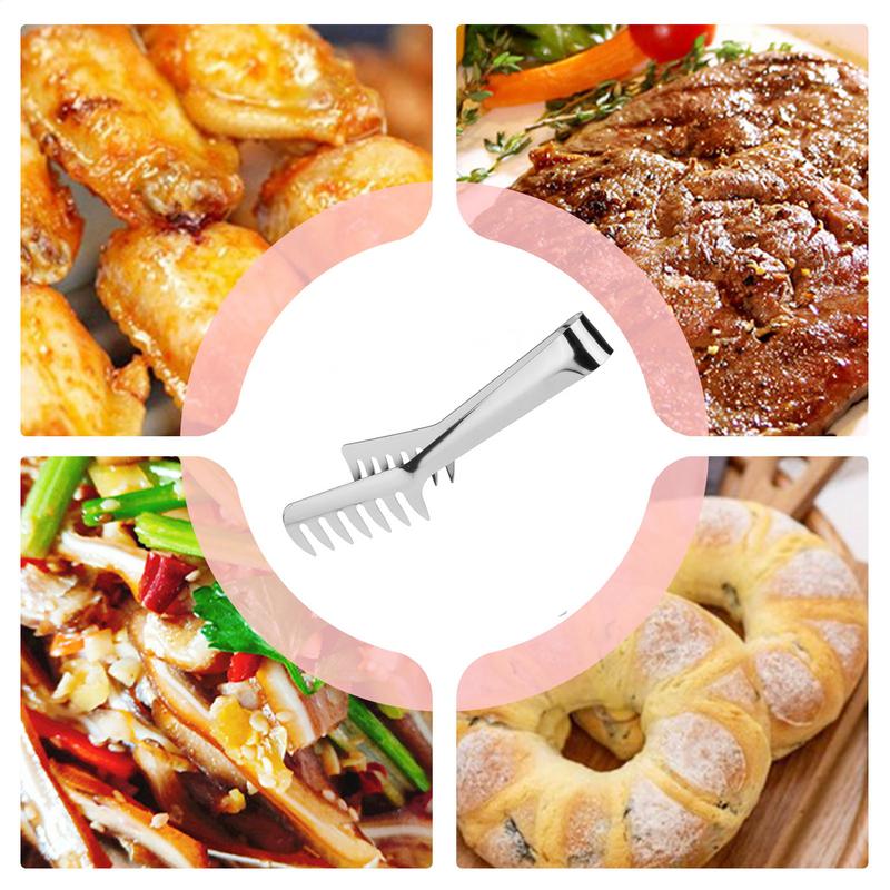 Stainless Steel Pasta Tongs Household Spaghetti Tongs Food Clip Heat Resistant Comfortable Grip Spaghetti Noodle Cooking Tongs