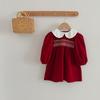Red Baby Girls' Doll Collar Dress Bodysuit - Sisters' Spring/Autumn Romper Outfit