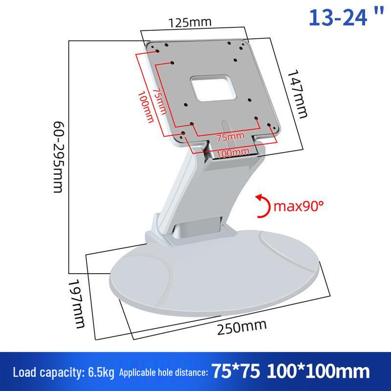 Adjustable 13-24" Computer Monitor Stand – No-Drill, Folding VESA Bracket