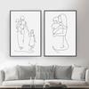 Mother and Daughters Son Art Line Drawing Posters Abstract Minimalist Wall Art Canvas Print Painting Moder Decorative Pictures