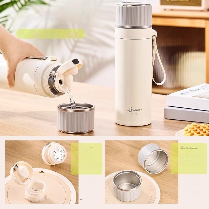 GIANXI 820ML Edelstahl Thermoflasche Minimalistischer Stil Tragbare Kalt-Warm-Wasserflasche Hohe Kapazität Vakuumflaschen
