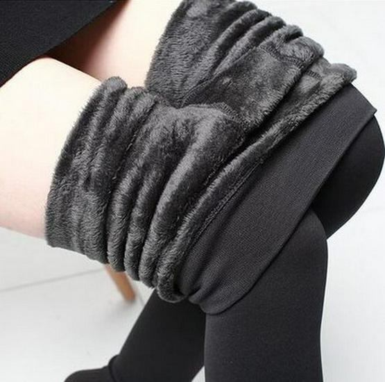 Extra Large Fleece-Lined Velvet Leggings - Step-On, One-Piece, Warm Autumn/Winter Wear
