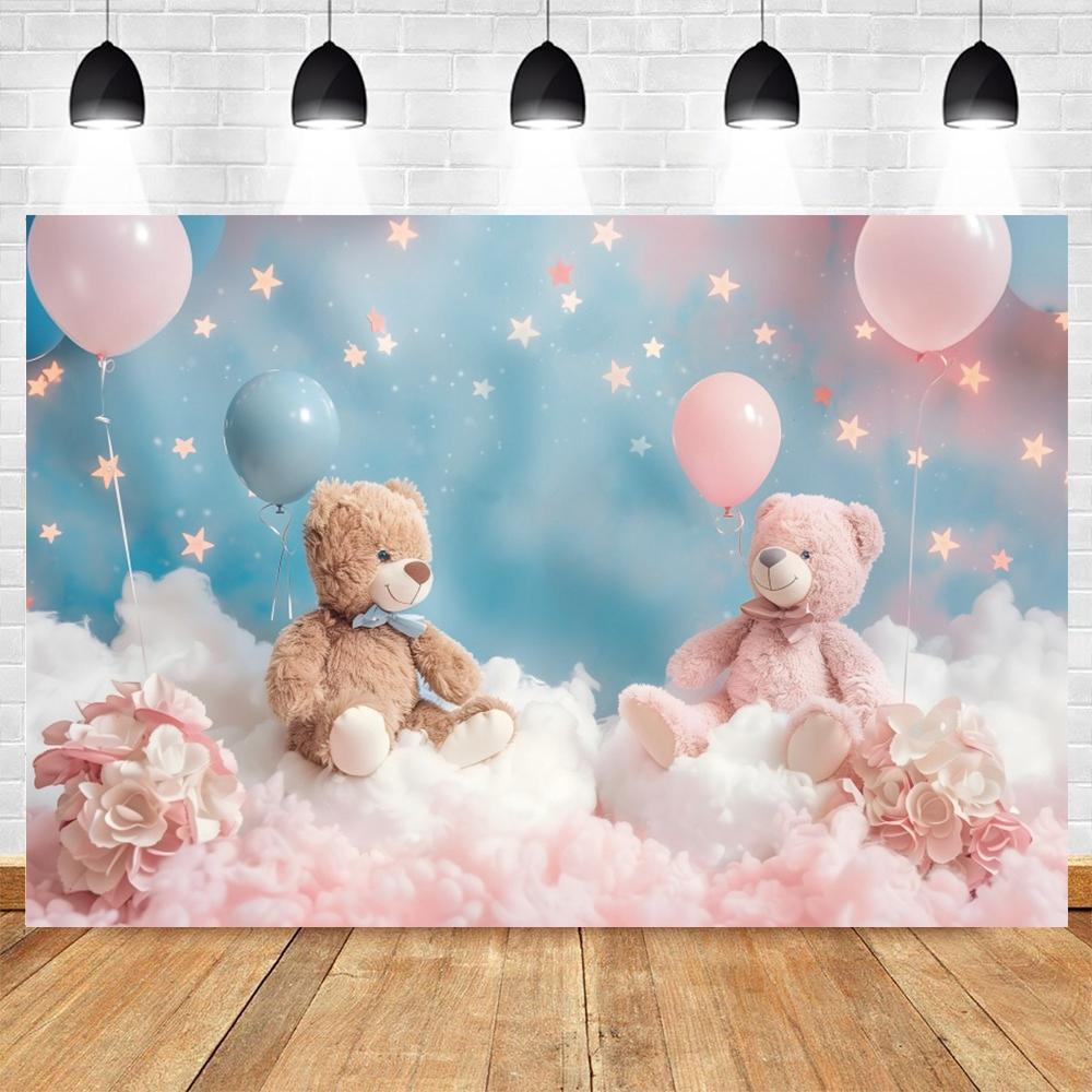 Teddybär Baby Geburtstagsparty Dekoration Fotohintergrund Babyparty Banner Kuchen-Zertrümmerung Foto Hintergrund Studio Requisiten