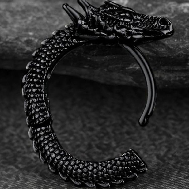 Dragon Hoop Earrings Punk Hip Hop Stainless Steel Ear Rings Unisex Daily Wear Ear Jewelry Handmade Edgy Accessory