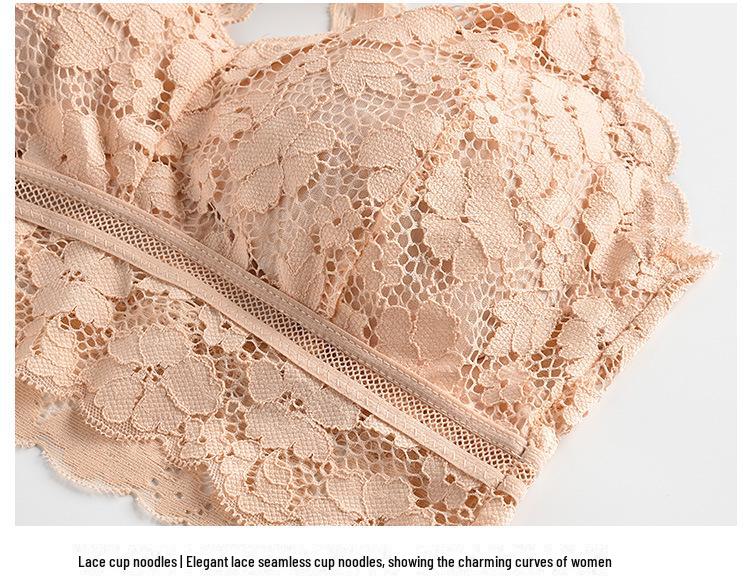 Reizvolles Rückenüberkreuz-Spitzen-Schlauch-Sport-BH - Ohne Bügel