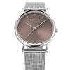Used BERING Women's Watch Silver Mesh Belt Brown Dial