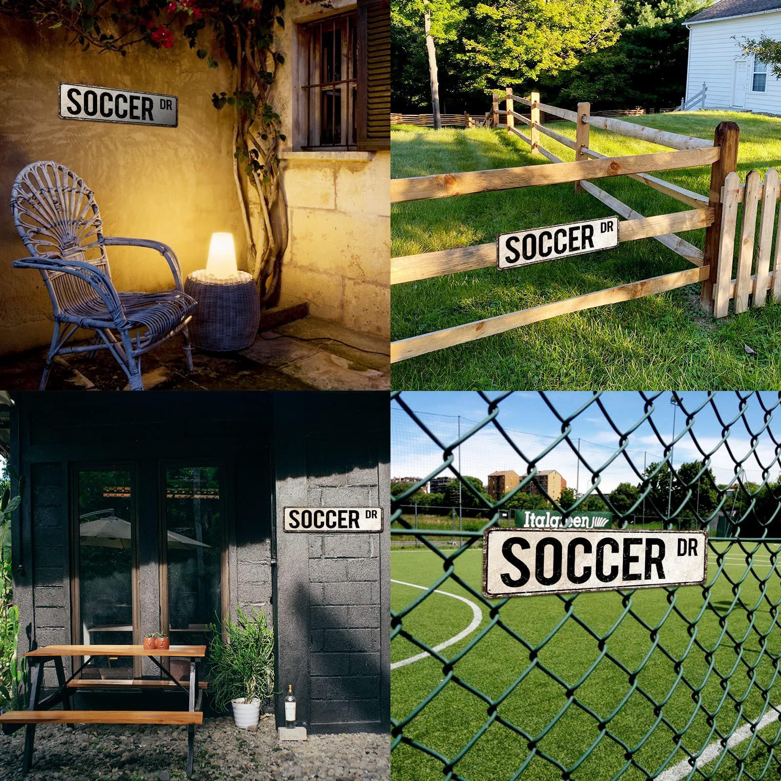 Metal Sign Home Decoration Football Player Street Art Wall Decoration One Size