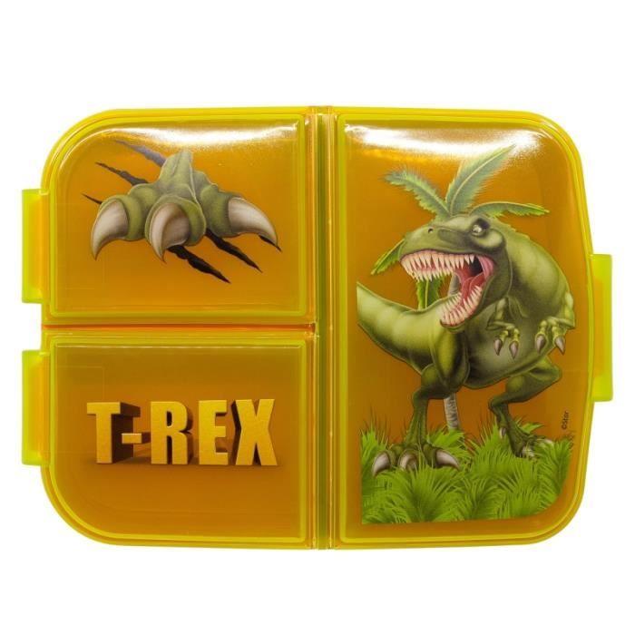 Svačinový box - Dinosaurus - T-Rex - 3 přihrádky - 18x13x5 cm - Zelený