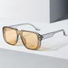 Sommermode Einteilige Retro Quadratische Sonnenbrille UV400 Vintage Retro Spiegelbrille Damen Herren Flache Oberseite Sonnenbrille