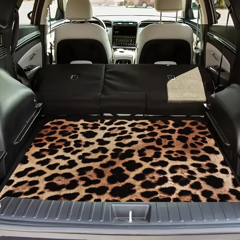 1Pcs Leopard Print Car Trunk Mat Non-Slip Heavy-Duty Cargo Liner for SUVs Sedans Trucks Protects Against Pets Protective Cover