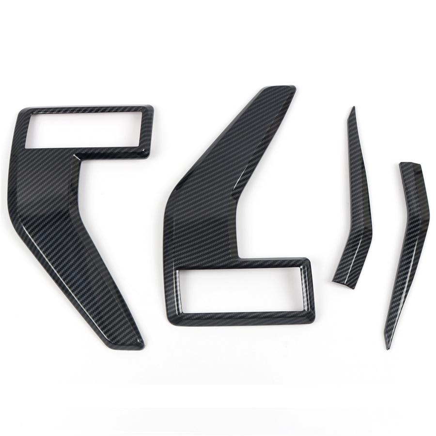 4 Pcs Car Carbon Fiber Style ABS Side Fender Cover Trim For 2021-2022 Ford F-150