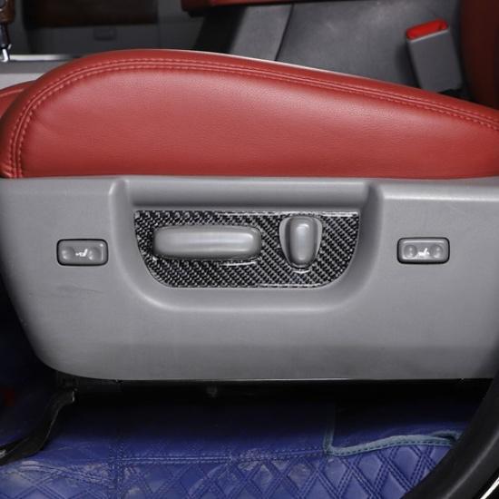 Carbon Fiber Front Seat Adjustment Sticker Trim For Toyota Tundra 2007-2013