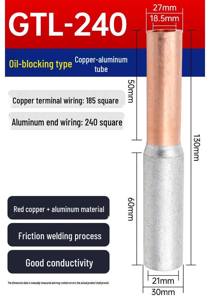 Copper-Aluminum Transition Connector Terminal Block, Quick Wire Connection Tool, No-Press Pipe Butt Connection GTLC